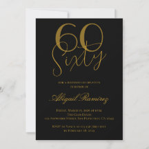 Tipografia para Foto de Festa de 60 Anos Preto e D