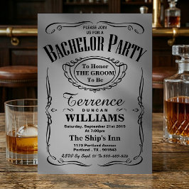 Convites Tipografia Prateada Metálica da Festa de Despedida