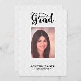 Convites Tipografia Preta a Damasco Branco - Graduação