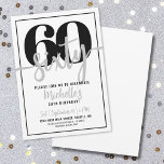 Convites Tipografia Preto e Branco Moderna Festa de Anivers<br><div class="desc">Apresentando um convite de festa de 60 anos simples e moderno, perfeito para celebrar esse marco com estilo. O design elegante apresenta um fundo branco ousado com um "60" proeminente em preto no topo. Abaixo, "Sessenta" é elegantemente escrito em caligrafia cinza, adicionando um toque de sofisticação. O texto ao longo...</div>