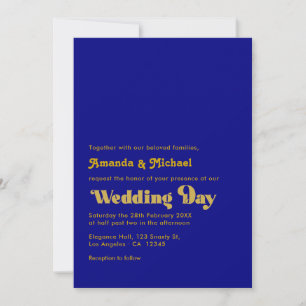 Convites Tipografia Retro Negrita Casamento Azul Marinho e