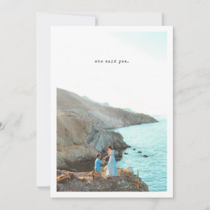 Convites Tipografia Retroativa Ela Disse Sim Festa de noiva