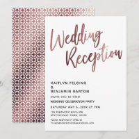 Tipografia Rosa Dourado Recepção de Casamento