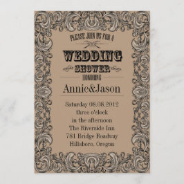 Convites tipografia rústica, casamento country western