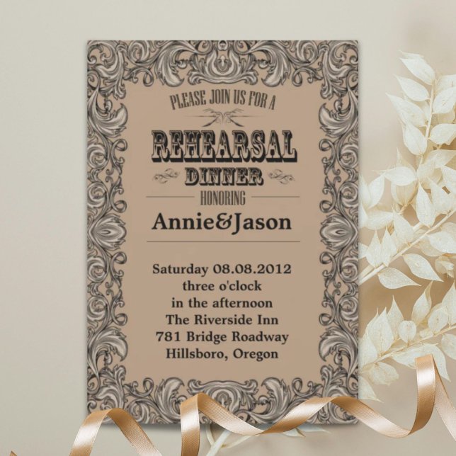 Convites tipografia rústica, casamento no campo ocidental (rustic typography western country wedding invitation)