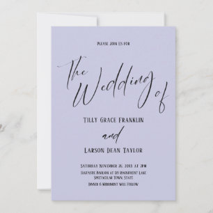 Convites Tipografia Simples O Casamento de Lavender
