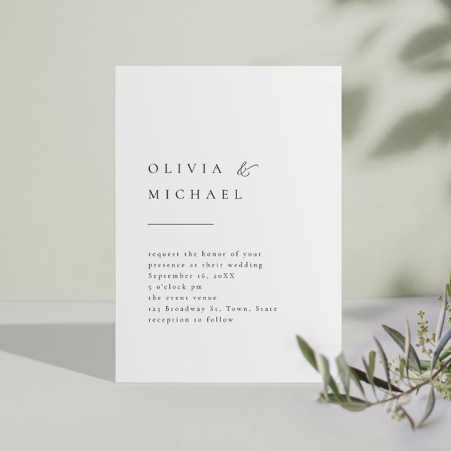 Convites Tipografia Simplesmente Elegante Casamento Moderno (Simply Elegant Typography Modern Wedding Invitation)