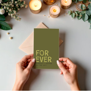 Convites Tipografia Verde-Azeitona Moderna   Negrito Retira