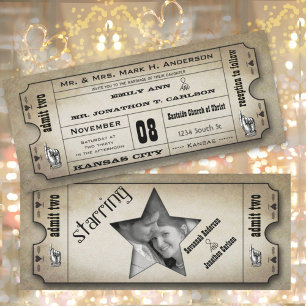 Convites Tipografia Vintage de Hollywood Antigo para Convit