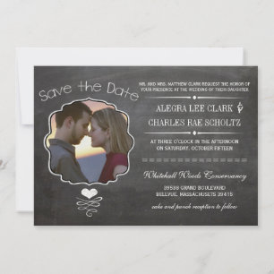 Convites Tipografia Vitoriana Moderna do Chalkboard