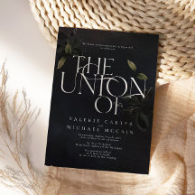 Convites Tipográficos Botânicos a Preto-Moody