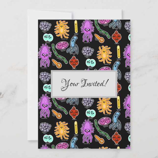 Convites Tipos De Bactérias (Frente)