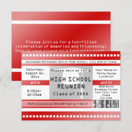 Convites Tíquete de Admissão de Classe de Segundo grau Verm