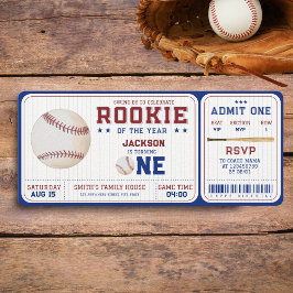 Convites Tíquete de Baseball de primeiro aniversario do Ano