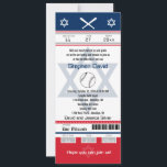 Convites Tíquete de Baseball Red and Blue Bar Mitzvah<br><div class="desc">Tíquete marinho Azul, Vermelho, Branco e Cinza de Baseball com a Estrela de David para o seu Bar Mitzvah Convite. Dois capacetes de futebol para as suas iniciais e estrela central de David de cor azul esmaecida. Se você precisar de uma combinação de cores diferente ou qualquer outra alteração de...</div>
