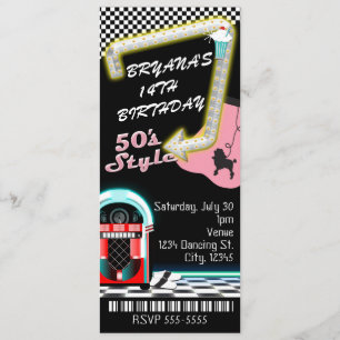 Convites Tíquete de Festa de aniversário do Tema do Estilo 