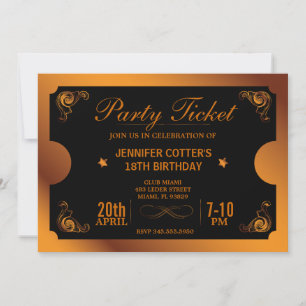 Convites Tíquete de Festa de Bronze