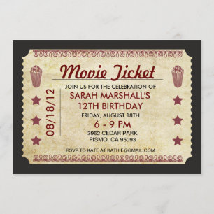 Convites Tíquete de Filme