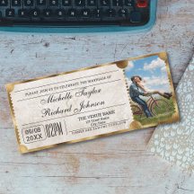 Tíquete de filme Rustic Vintage com código QR RSVP