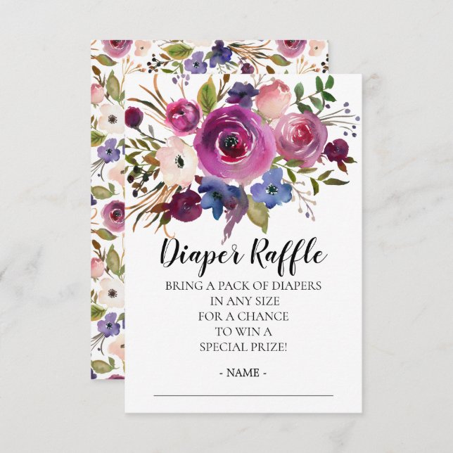 Convites Tíquete de Fralda Azul de Plum Moderno (Frente/Verso)