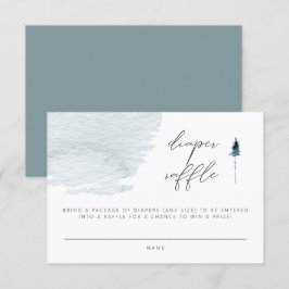 Convites Tíquete de Fralda de pinheiro com Cor de Água Azul