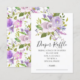 Convites Tíquete de Fralda Floral de Chá de fraldas  Raffle