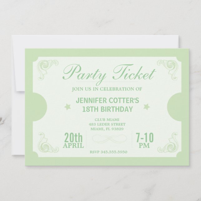 Convites Tíquete de Partido (Frente)