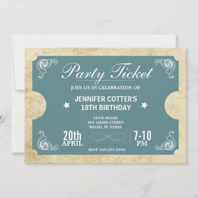 Convites Tíquete de Partido (Frente)