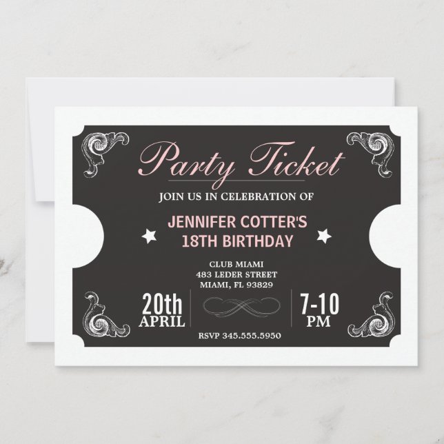 Convites Tíquete de Partido (Frente)