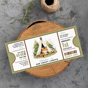 Convites Tíquete de primeiro aniversario Feliz para o Tigre