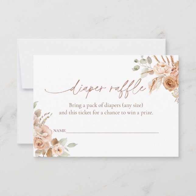 Convites Tíquete de Raffle de fralda para a placa de inserç (Frente)