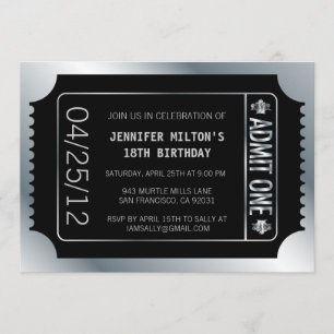 Convites Tíquete do Silver Movie