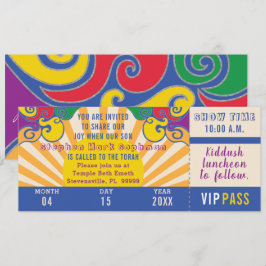 Convites Tíquete Hippie do bar ou Bat Mitzvah