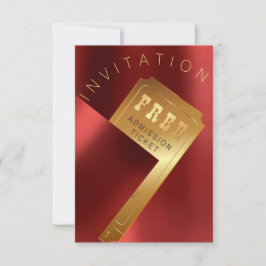 Convites Tíquete Metal Red Ruby do Festival de Cinema Doura