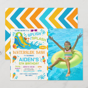 Convites Tira de Água Bash Tira de Água Foto Editável