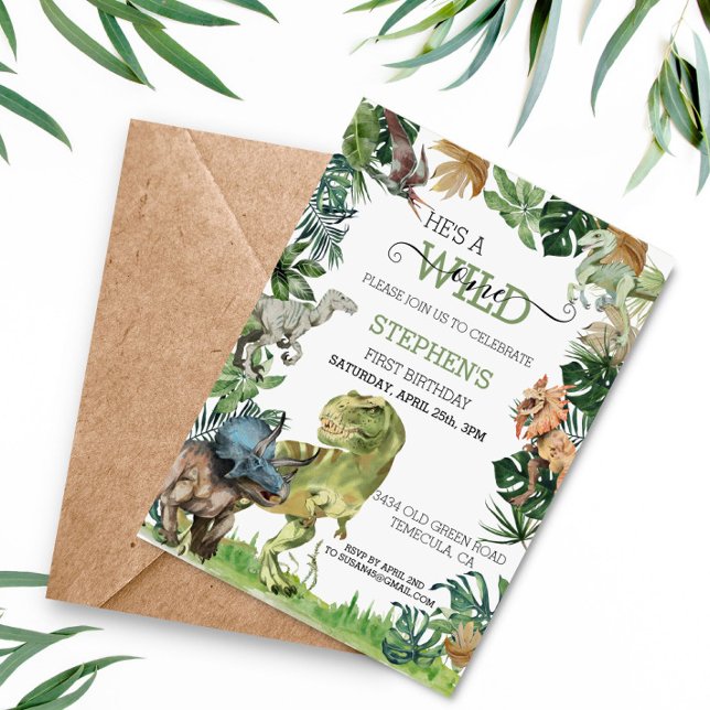 Convites Tiranossauros do Raptor de Dinossauros de Um Anive (Criador carregado)