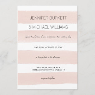 Convites Tiras de Blush Modernas