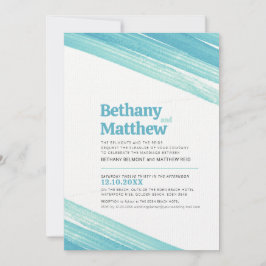 Convites Tiras de traçado de tinta aqua simples minimalista