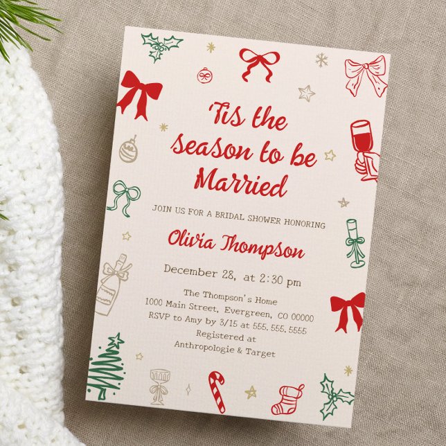 Convites Tis the Season Christmas Bridal Shower  (Criador carregado)