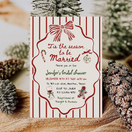 Convites Tis The Season Hand Drawn Christmas Bridal Shower