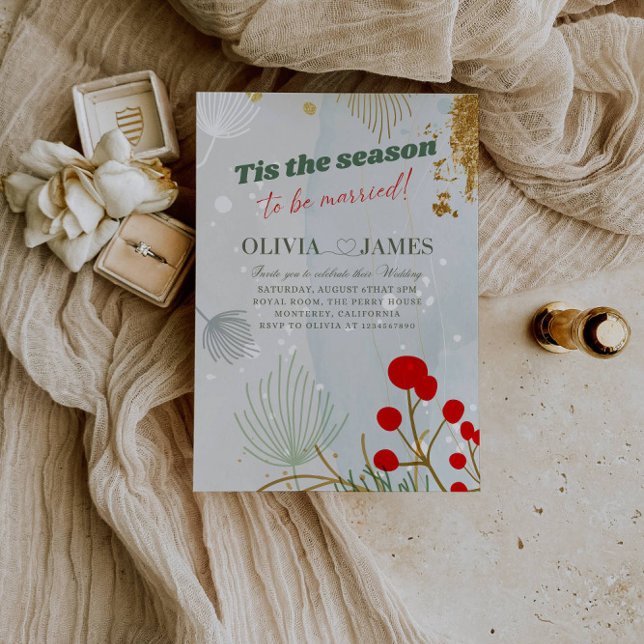 Convites Tis the Season to Be Married Christmas Wedding  (Criador carregado)