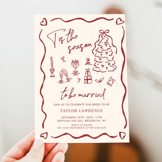 Convites Tis the Season to be Married Holiday Bridal Shower (Criador carregado)