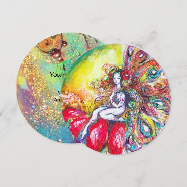 Convites TITÂNIA E FLOR VERMELHO, GOLETIM Azul Verde (Frente/Verso)