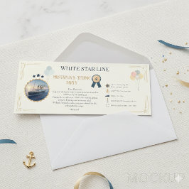 Convites Titanic Boarding Pass Party Invitation