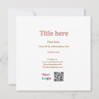 Convites título digitalizar QR contato logotipo aqui local 