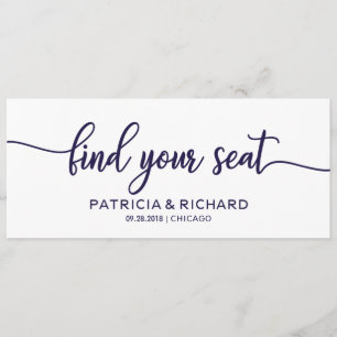 Convites Título do Gráfico de Assentos de Casamento Chic Az