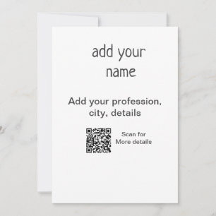 Convites Título QR de nome de texto simples mínimo