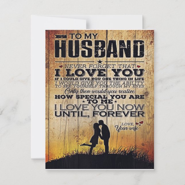 Convites To My Husband Letter, Lovely Quotes Gift (Frente)