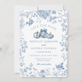 Convites Toalha Azul Abóbora Casa de Campo Francesa Salve a