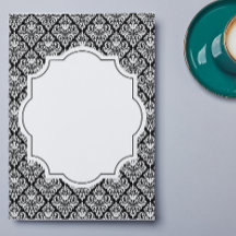 Toalha de Mesa Damasko Preto e Branco Elegante